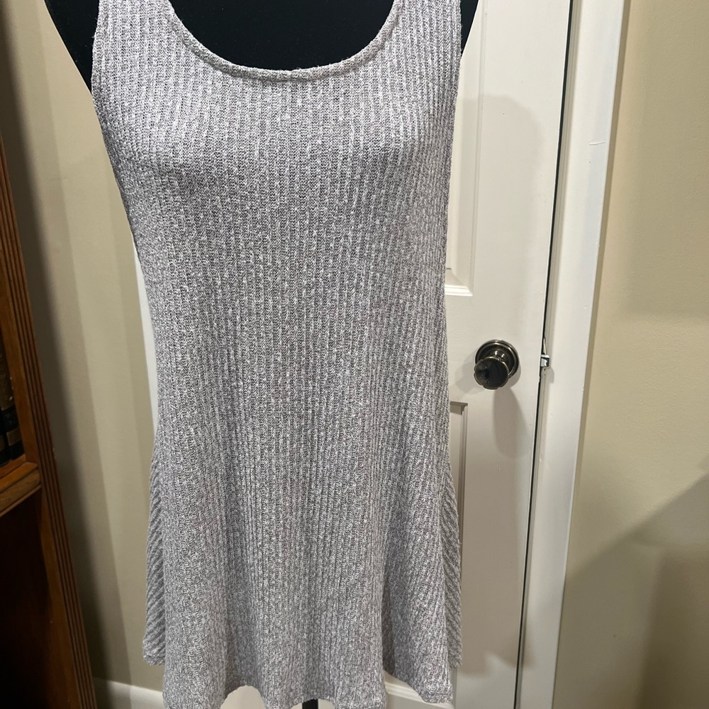 PPLA Clothing Gray Ribbed Tank Top with Sleeveless Design
